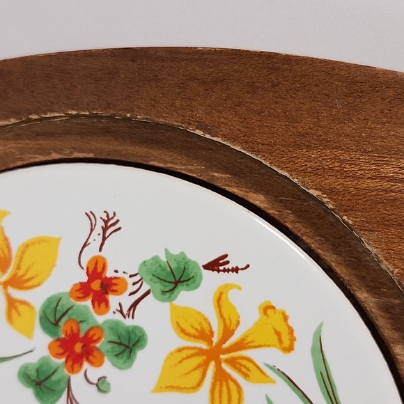 Vintage Mid Century Modern Wood Cheese Charcuterie Board - Retro ceramic tile - Picture 6 of 16